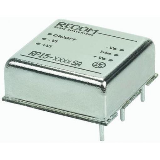 Recom Měnič DC/DC RP15 A, výstup: 3.3 V dc 1.6 kV dc, Vin 12V dc 4 A, Vin 9V 15 W -40 °C 85 °C Průchozí otvor