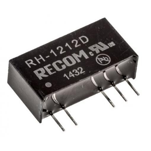 Recom Měnič DC/DC RH, výstup: ±12 V 3 kV dc, Vin 13.2V dc 42 mA, Vin 10.8V 15 W -40 °C 90 °C Průchozí otvor