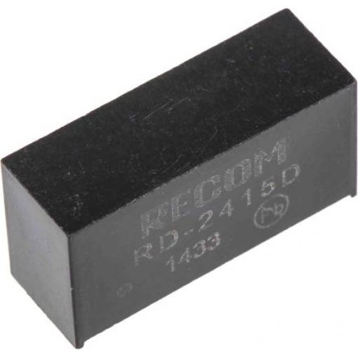 Recom Měnič DC/DC RD, výstup: 15 V dc 1 kV dc, Vin 24V dc 66 mA, Vin 0V 2 W -40 °C 85 °C Průchozí otvor