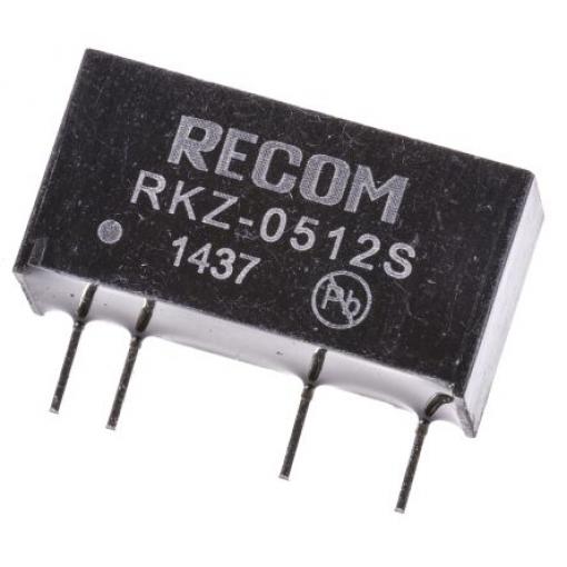 Recom Měnič DC/DC RKZ, výstup: 12 V dc 3 kV dc, Vin 5V dc 168 mA, Vin 4.5V 2 W -40 °C 85 °C Průchozí otvor