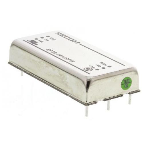 Recom Měnič DC/DC RP30 FW, výstup: 12 V dc 1.6 kV dc, Vin 24V dc 2.5 A, Vin 18V 30 W -40 °C 85 °C Průchozí otvor