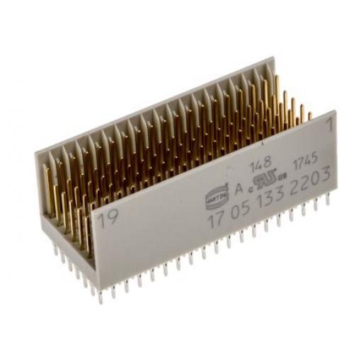 HARTING Konektor pro základní desku, řada: har-bus HM, rozteč: 2 mm, počet kontaktů: 133, počet řad: 7 Vnější, orientace