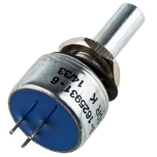 Potenciometr, průměr hřídele: 6.35 mm 1otáčkový, řada: M 10 Ω 10 % 2 W 404802692043 Rotační, Montáž do panelu, Průchozí