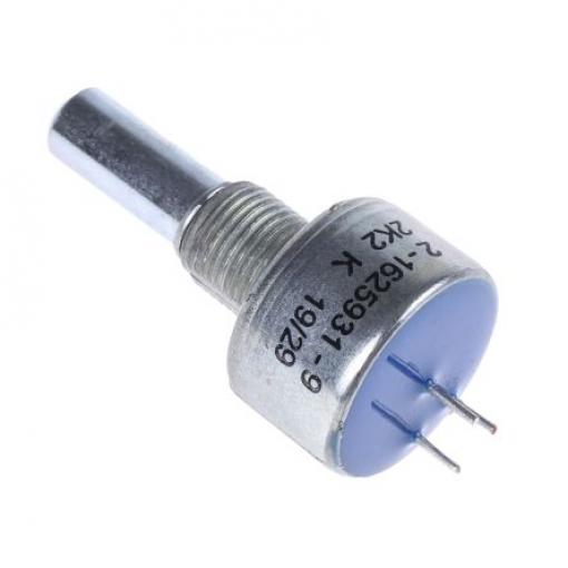 Potenciometr, průměr hřídele: 6.35 mm 1otáčkový, řada: M 2.2 kΩ 10 % 2 W 404802692036 Rotační, Montáž do panelu,
