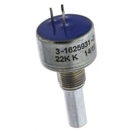 Potenciometr, průměr hřídele: 6.35 mm 1otáčkový, řada: M 22 kΩ 10 % 2 W 404802692039 Rotační, Montáž do panelu 1 TE