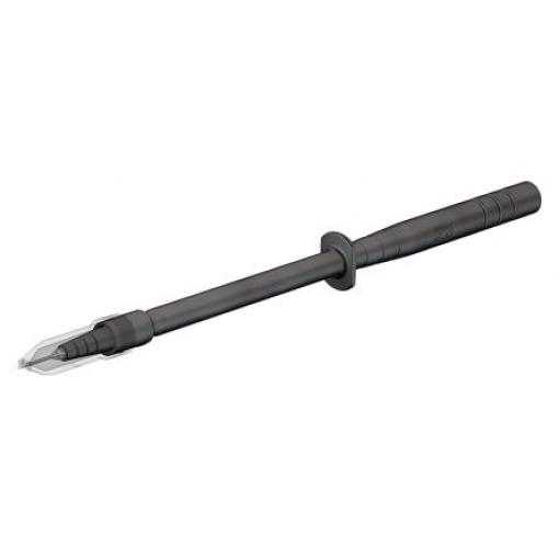 Zkušební sonda, 1 kV, Černá S pružinou, 4 mm Staubli 4 mm 1A