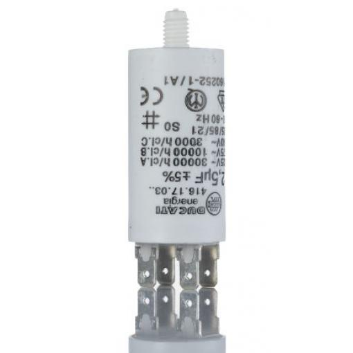 Vrstvové kondenzátory, řada: 4.16.17 2.5 μF ±5 % 450 V ac, Zásuvná montáž 6.3 mm Ducati Energia