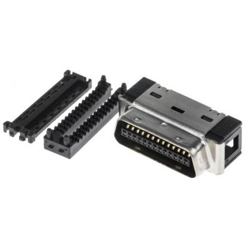 3M Konektor D-Sub, řada: 101, počet kontaktů: 26, orientace těla: Pravý úhel 1.27 mm, Kabel Vnější, 200 V, Drát