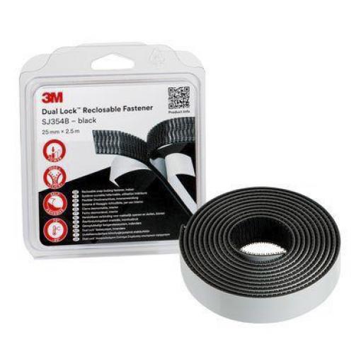 Páska na suchý zip, Černá 25 mm x, délka: 2.5 m 3M