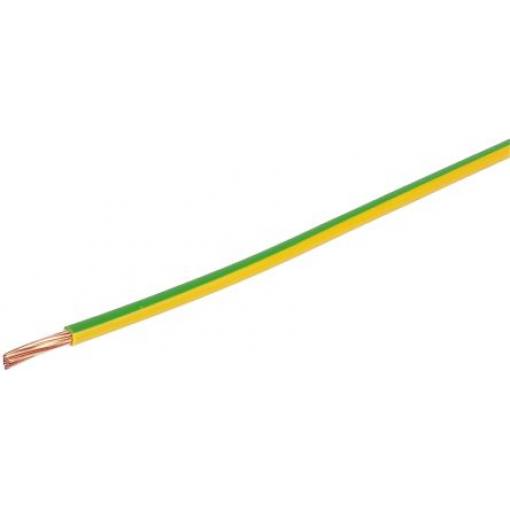 Zapojovací vodič plocha průřezu 10 mm², typ kabelu: Vedení, prameny vodičů: 7/1,35 mm pramen vodičů, Zelená/Žlutá,