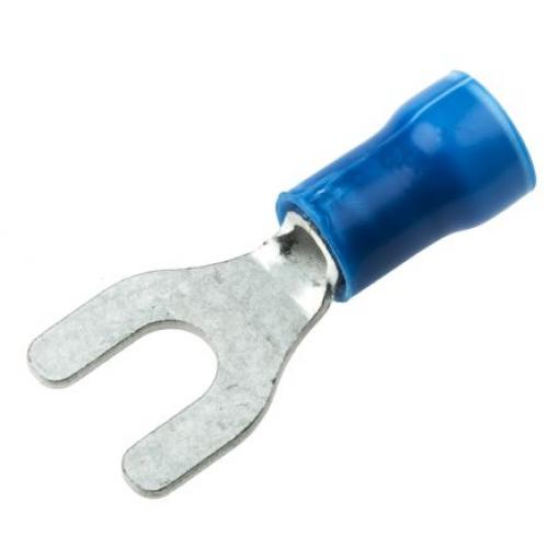 Krimpovací plochý konektor, řada: PLASTI-GRIP, Izolované, M4 barva Modrá, max. AWG: 14 AWG, min. AWG: 16 AWG, TE