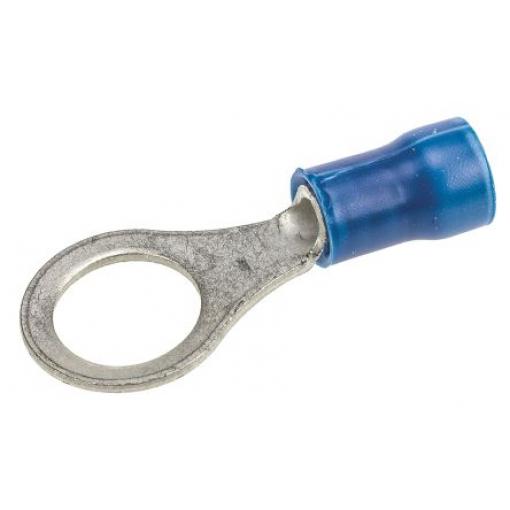 Očková koncovka, řada: PLASTI-GRIP, pokovení: Cín, M8, Modrá, 105 °C, min. AWG: 16 AWG, max. AWG: 14 AWG, Izolované, TE