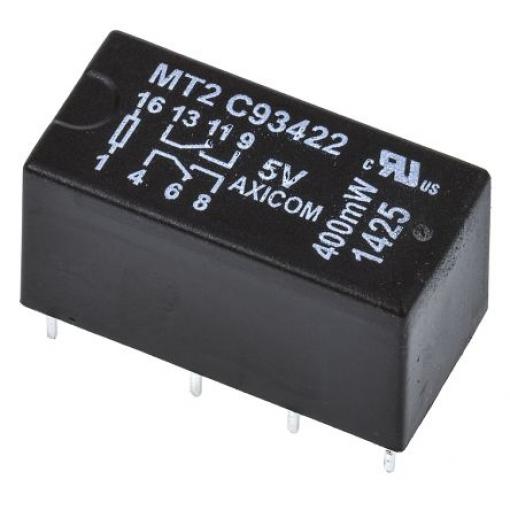 Signálové relé DPDT Montáž na PCB 2 A 5V dc pro Signální aplikace  MT2