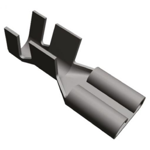TE Connectivity Zásuvný konektor, řada: FASTON .250 Neizolované, 6.35 x 0.81 mm, Černá Vnitřní, celková délka: 21.4 mm,