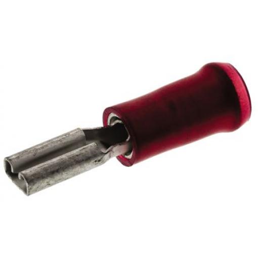 TE Connectivity Zásuvný konektor, řada: PIDG FASTON .110 Izolované, 2.79 x 0.3 mm, Červená Vnitřní, celková délka: 19.8