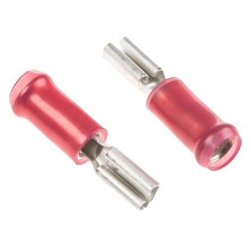 TE Connectivity Zásuvný konektor, řada: PIDG FASTON .110 Izolované, 2.79 x 0.79 mm, Červená Vnitřní, celková délka: 19.8