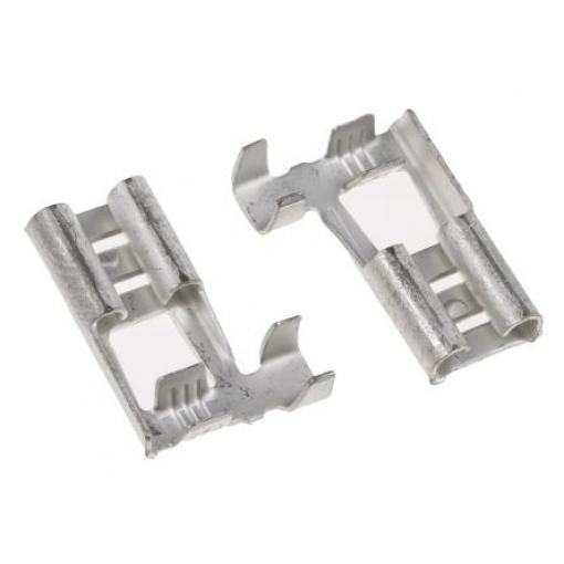 TE Connectivity Zásuvný konektor, řada: FASTON .250 Neizolované, 6.35 x 0.81 mm, Černá Vnitřní, celková délka: 16.6 mm,