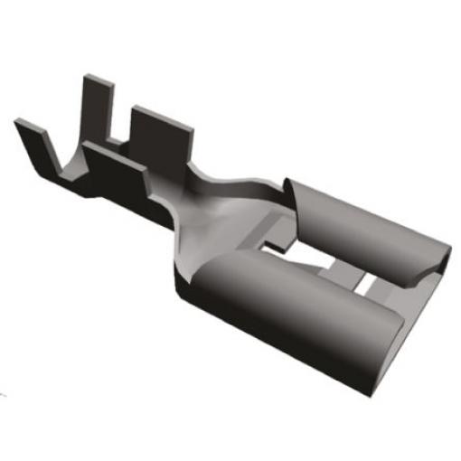 TE Connectivity Zásuvný konektor, řada: FASTIN-FASTON .375 Neizolované, 9.53 x 1.22 mm, Černá Vnitřní, celková délka: 29
