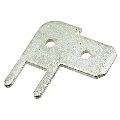 TE Connectivity Zásuvný konektor, řada: FASTON .187 Neizolované, 4.8 x 0.5 mm, Černá Vnější, celková délka: 13 mm,