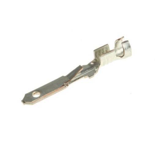 TE Connectivity Zásuvný konektor, řada: FASTIN-FASTON .110 Neizolované, 2.8 mm, Černá Vnější, celková délka: 22 mm, min.