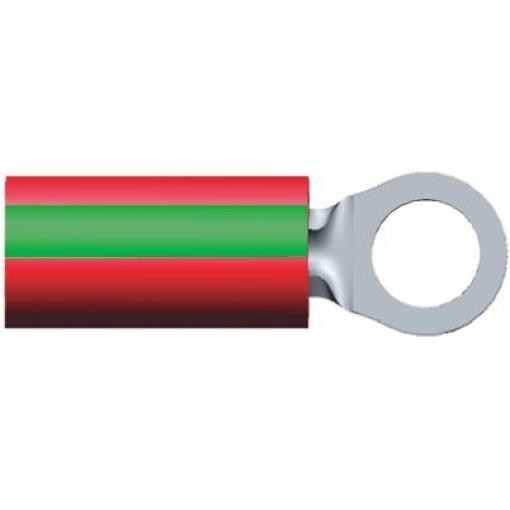 Očková koncovka, řada: PIDG, pokovení: Cín, M3.5, Zelená, Červená, 105 °C, min. AWG: 22 AWG, max. AWG: 16 AWG,
