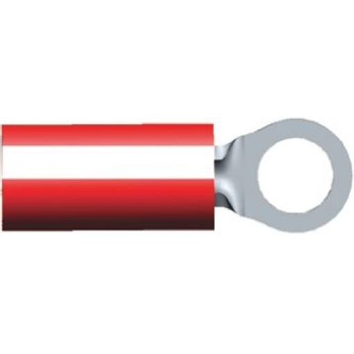 Očková koncovka, řada: PIDG, pokovení: Cín, M3.5, Červená, Bílá, 105 °C, min. AWG: 26 AWG, max. AWG: 16 AWG, Izolované,