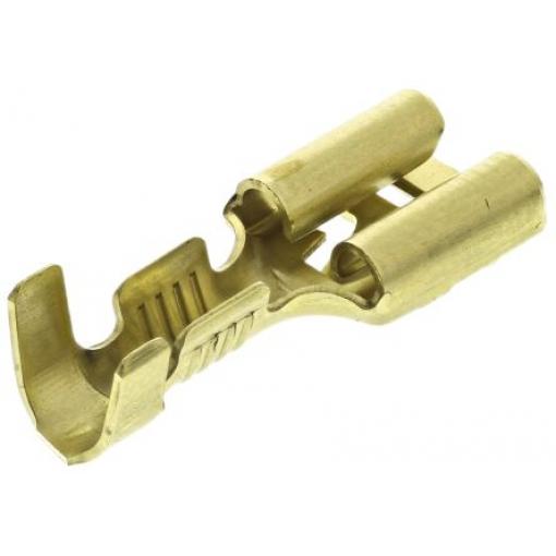 TE Connectivity Zásuvný konektor, řada: FASTIN-FASTON .250 Neizolované, 6.35 x 0.81 mm, Žlutá Vnitřní, celková délka: