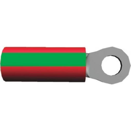Očková koncovka, řada: PIDG, pokovení: Cín, M2.5, Zelená, Červená, 105 °C, min. AWG: 22 AWG, max. AWG: 16 AWG,