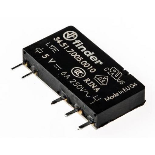 Finder Výkonové relé SPDT Montáž na plošný spoj 6 A 5 V dc 34