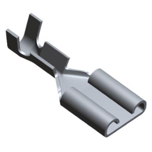 TE Connectivity Zásuvný konektor, řada: FASTON .250 Neizolované, 6.35 x 0.8 mm, Černá Vnitřní, celková délka: 21.33 mm,