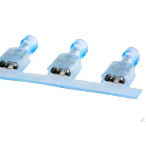 TE Connectivity Zásuvný konektor, řada: Ultra-Fast Plus .250 Izolované, 6.35 x 0.81 mm, Modrá Vnitřní, celková délka: