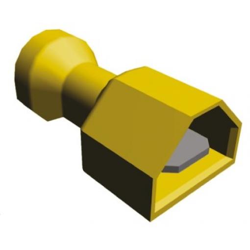 TE Connectivity Zásuvný konektor, řada: Ultra-Fast .250 Izolované, 6.3 x 0.8 mm, Žlutá Vnější, celková délka: 23.75 mm,
