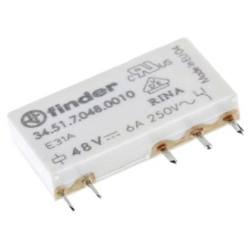 Finder Výkonové relé SPDT Montáž na plošný spoj 6 A 48 V dc 34