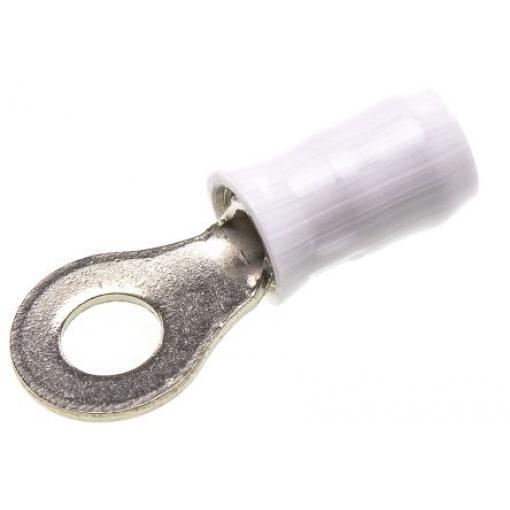 Očková koncovka, pokovení: Nikl, M4, Bílá, 288 °C, min. AWG: 14 AWG, max. AWG: 14 AWG, Izolované, TE Connectivity