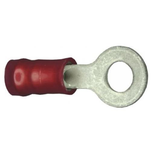 Očková koncovka, řada: PIDG, pokovení: Cín, M4, Červená, 105 °C, min. AWG: 22 AWG, max. AWG: 16 AWG, Izolované, TE