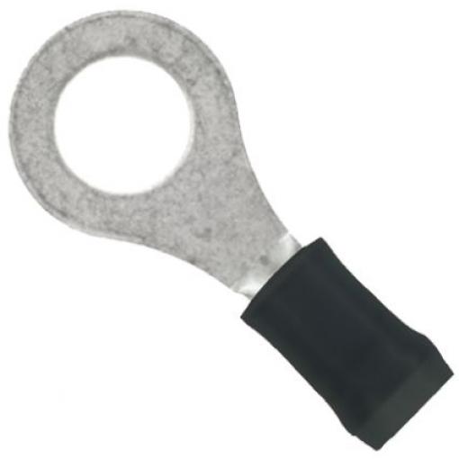 Očková koncovka, řada: PIDG, pokovení: Cín, M2.5, Černá, 105 °C, min. AWG: 24 AWG, max. AWG: 22 AWG, Izolované, TE
