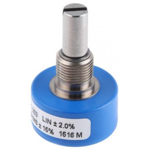 Potenciometr, průměr hřídele: 6.35 mm, řada: 6639 20 kΩ 15 % 1 W 6639S-1-203 Rotační, Montáž do panelu 1 Bourns