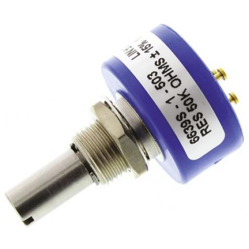 Potenciometr, průměr hřídele: 6.35 mm, řada: 6639 50 kΩ 15 % 1 W 6639S-1-503 Rotační, Montáž do panelu 1 Bourns