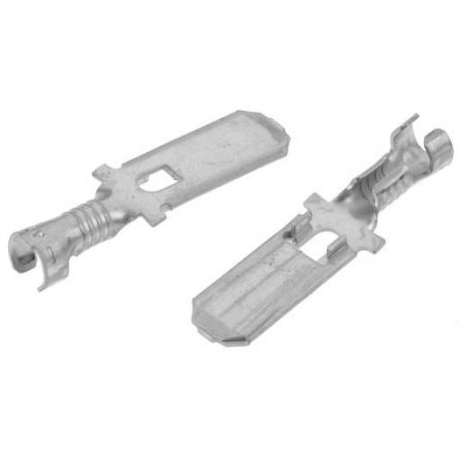 TE Connectivity Zásuvný konektor, řada: FASTON .250 Neizolované, 6 x 0.8 mm, Černá Vnější, celková délka: 26.4 mm, min.
