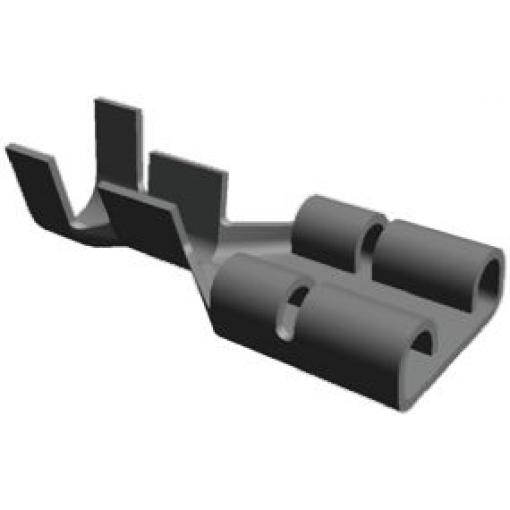 TE Connectivity Zásuvný konektor, řada: FASTON .250 Neizolované, 6.35 x 0.81 mm, Černá Vnitřní, celková délka: 19.18 mm,