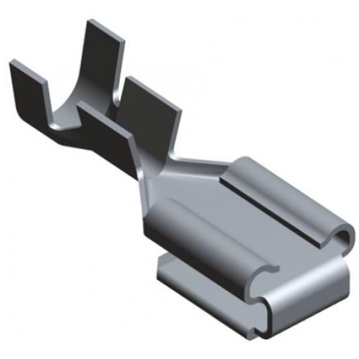 TE Connectivity Zásuvný konektor, řada: FastOn 0.25 Neizolované, 6.35 x 0.851 mm, Černá Vnitřní, celková délka: 20.57