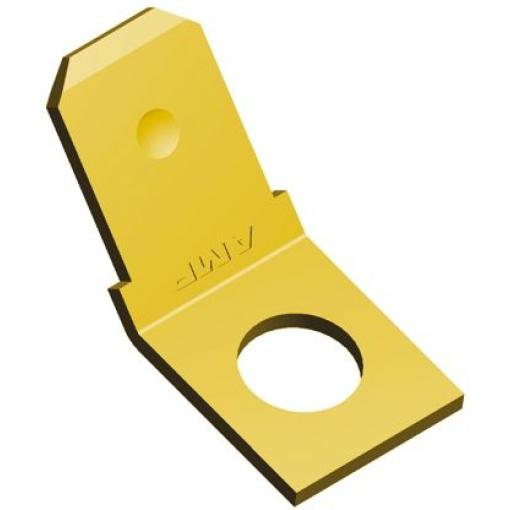 TE Connectivity Zásuvný konektor, řada: FASTON .250 Neizolované, 6.35 x 0.81 mm, Žlutá Vnější, celková délka: 17.93 mm,
