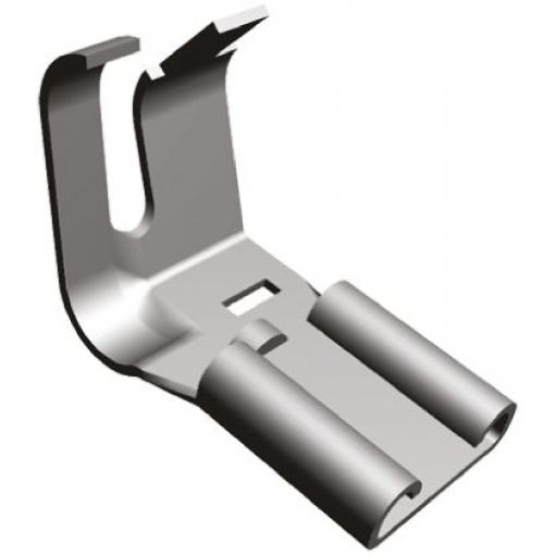TE Connectivity Zásuvný konektor, řada: FASTON .250 Neizolované, 6.35 x 0.81 mm, Černá Vnitřní, celková délka: 17.02 mm,