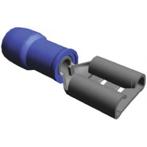 TE Connectivity Zásuvný konektor, řada: PIDG FASTON .250 Izolované, 6.35 x 0.81 mm, Modrá Vnitřní, celková délka: 0.9