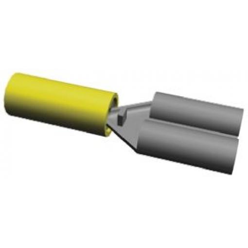 TE Connectivity Zásuvný konektor, řada: PIDG FASTON .187 Izolované, 4.75 x 0.51 mm, Žlutá Vnitřní, celková délka: 0.7