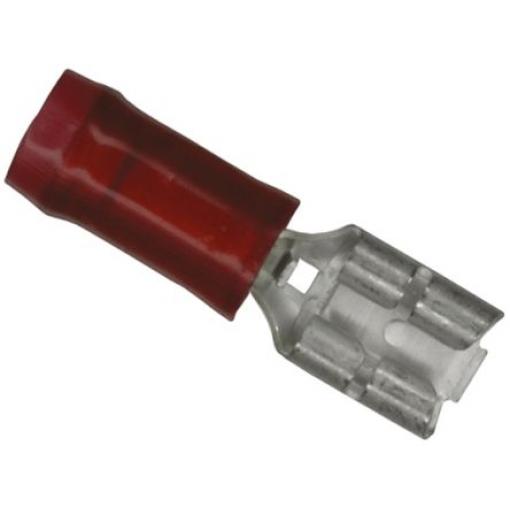 TE Connectivity Zásuvný konektor, řada: PIDG FASTON .187 Izolované, 4.75 x 0.81 mm, Červená Vnitřní, celková délka: