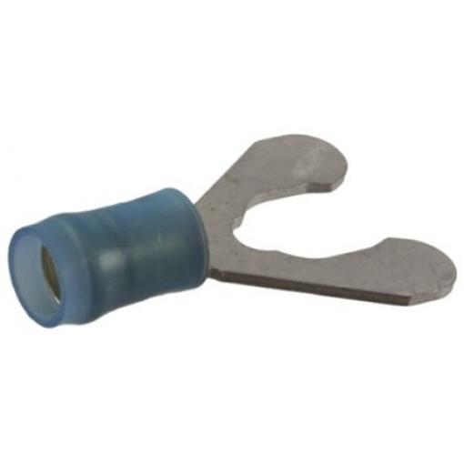 Krimpovací plochý konektor, řada: PIDG, Izolované, M6 barva Modrá, max. AWG: 14 AWG, min. AWG: 16 AWG, TE Connectivity,