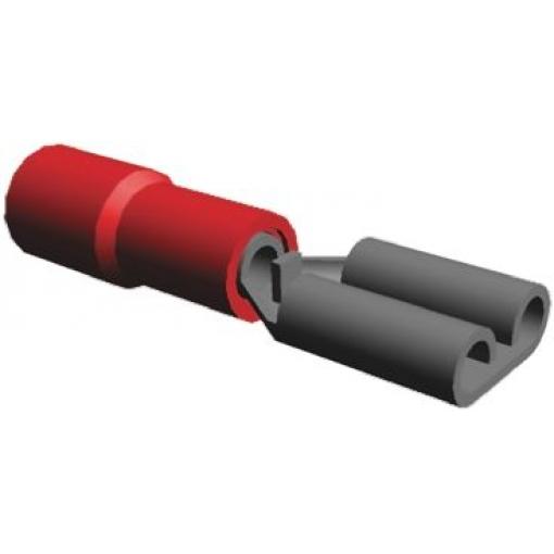 TE Connectivity Zásuvný konektor, řada: PIDG FASTON .205 Izolované, 5.21 x 0.81 mm, Červená Vnitřní, celková délka: 0.82