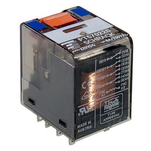 TE Connectivity Výkonové relé 4PDT Lišta DIN 6 A 220 V dc SCHRACK