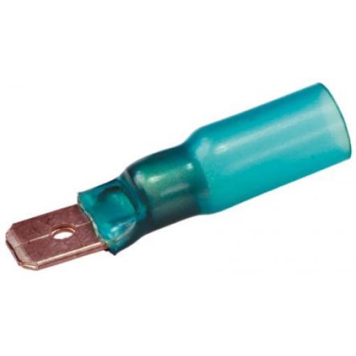 TE Connectivity Zásuvný konektor, řada: DuraSeal Izolované, 6.35 x 0.8 mm, Modrá Vnější, celková délka: 33 mm, izolační: